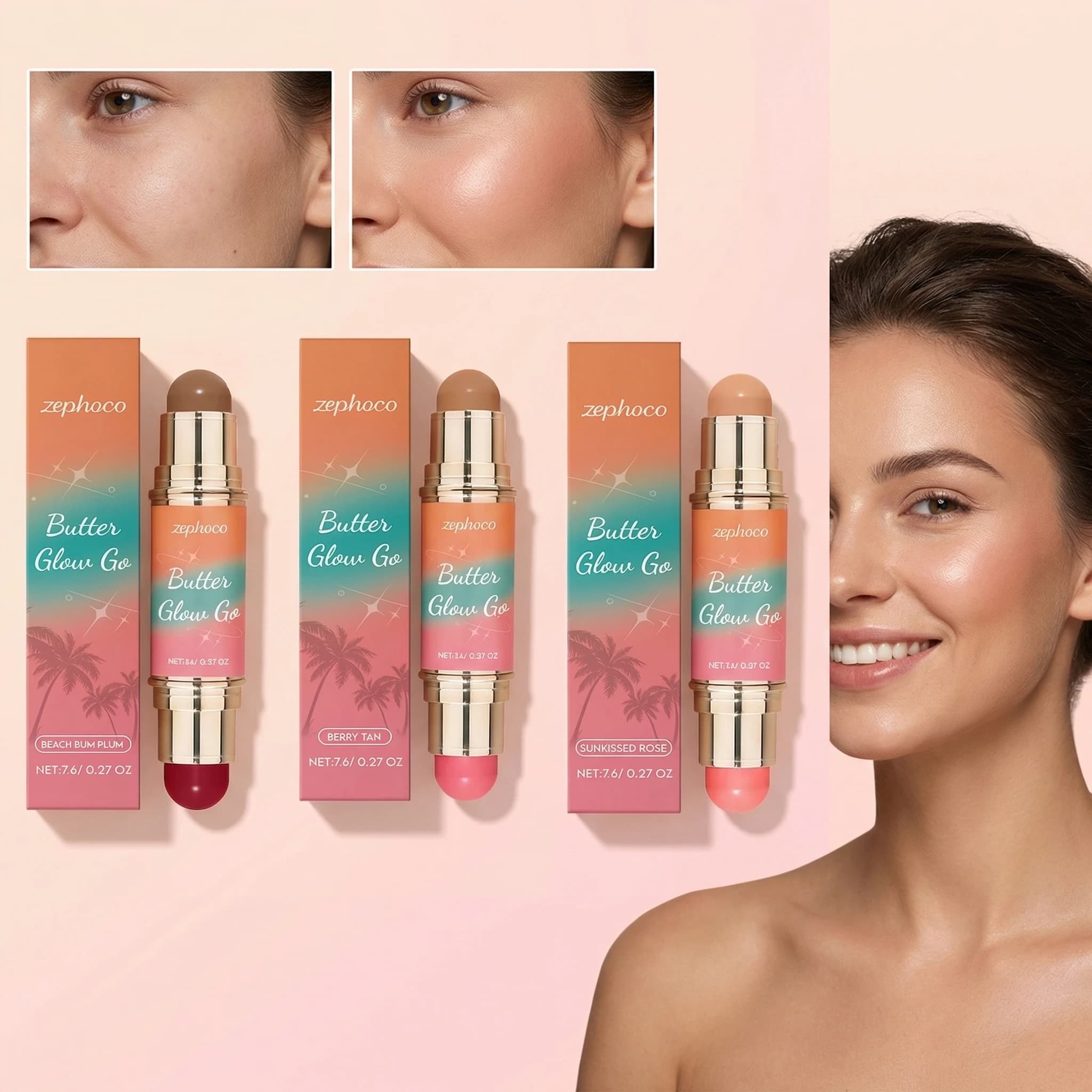 Stick Contourno Double Point Multiuso: Illuminant and Blush Long Lifetime, Waterproof, Removable, to Model the Face