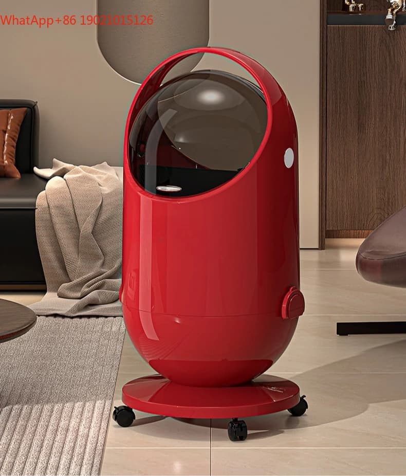 Wheel Trash Can Large Waste Bins Kitchen Food Residue Storage Litter Bin Household Luxury Touch Mobile Wastebasket Container FT