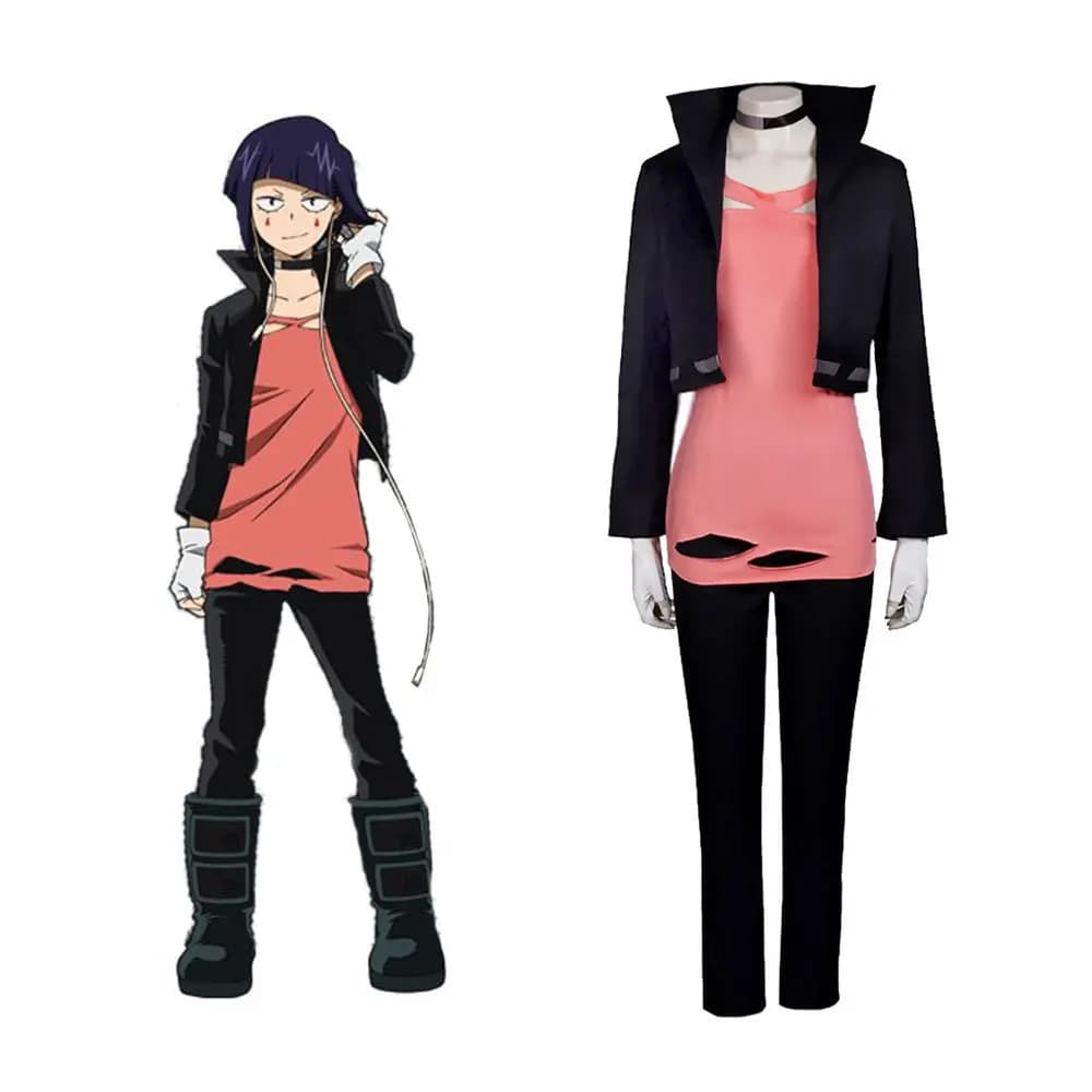 My Hero Academia Kyoka Jiro Cosplay Costume Women Suit Black Waistcoat Red Jacket Suit Wig Set Boku No Hero Academia Uniform