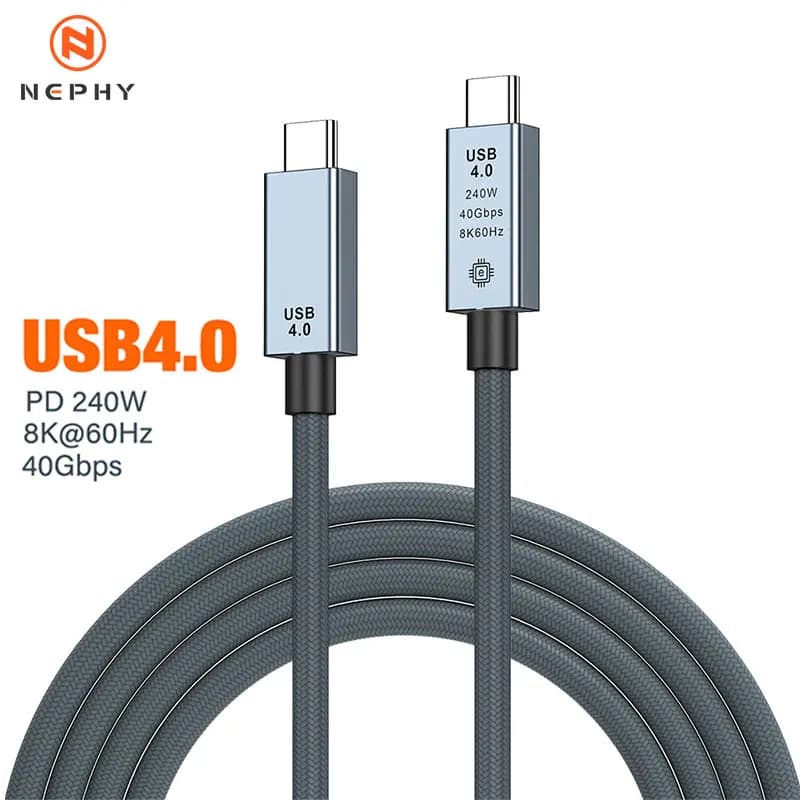 Cavo USB C Thunderbolt 4 40 Gbps USB4 Cavo USB tipo C a C 240 W Cavo di ricarica super veloce Thunderbolt3 per egpu SSD iPad MacBook Air