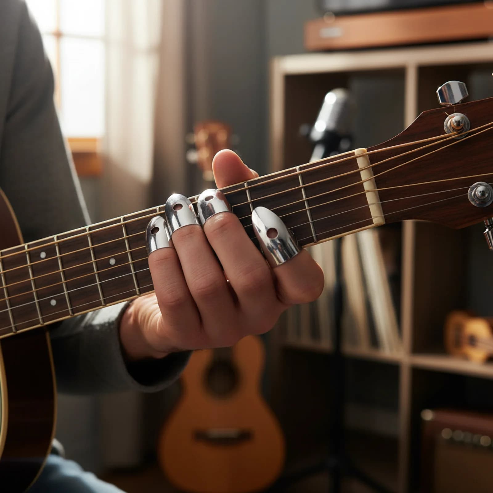 Plettri Regolabili in Metallo per Chitarra, Accessori per Strumenti a Corda, per Banjo, Basso, Chitarra Acustica e Classica