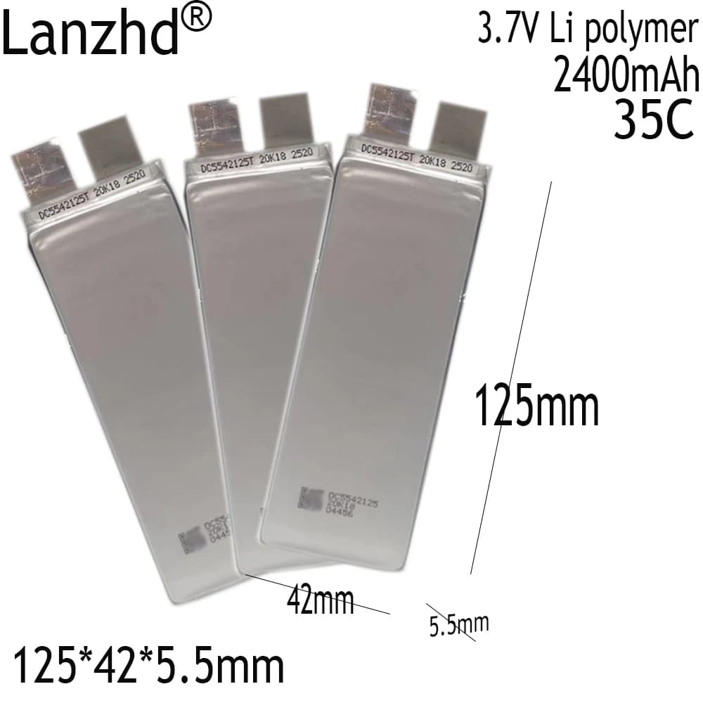 1-10 pz 3.7V 2400mAh 5542125 35C fai da te 3S cella di batteria per emergenza Jump Starter Automobile Ignite Drone penna di saldatura 5.5*42*125mm