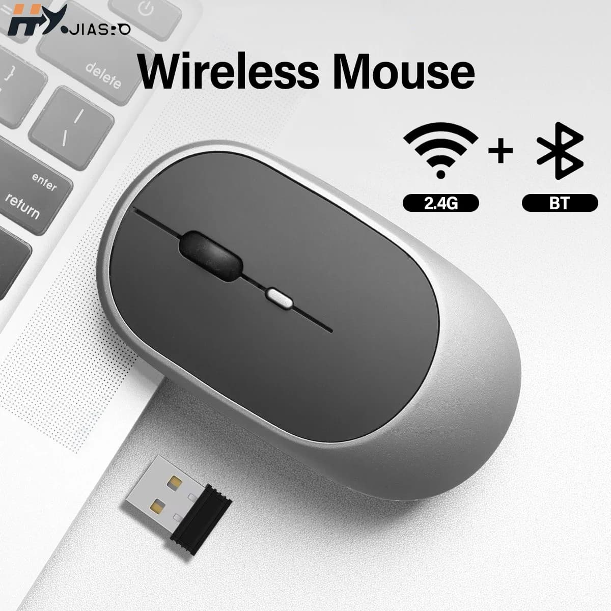 Rechargeable Bluetooth Wireless Mouse Buttons Silent Ergonomic Mouse Three Gear DPI Conversion Compatible PC MacOS Gaming Mouse