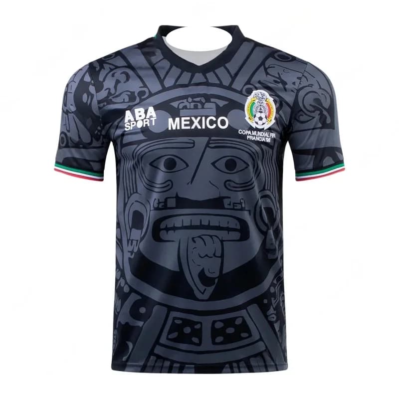 Maglietta Sportiva Corta da Uomo ad Asciugatura Rapida, Uniforme della Squadra di Calcio del Messico Serie ABA 1998, T-shirt per Famiglia e Bambini