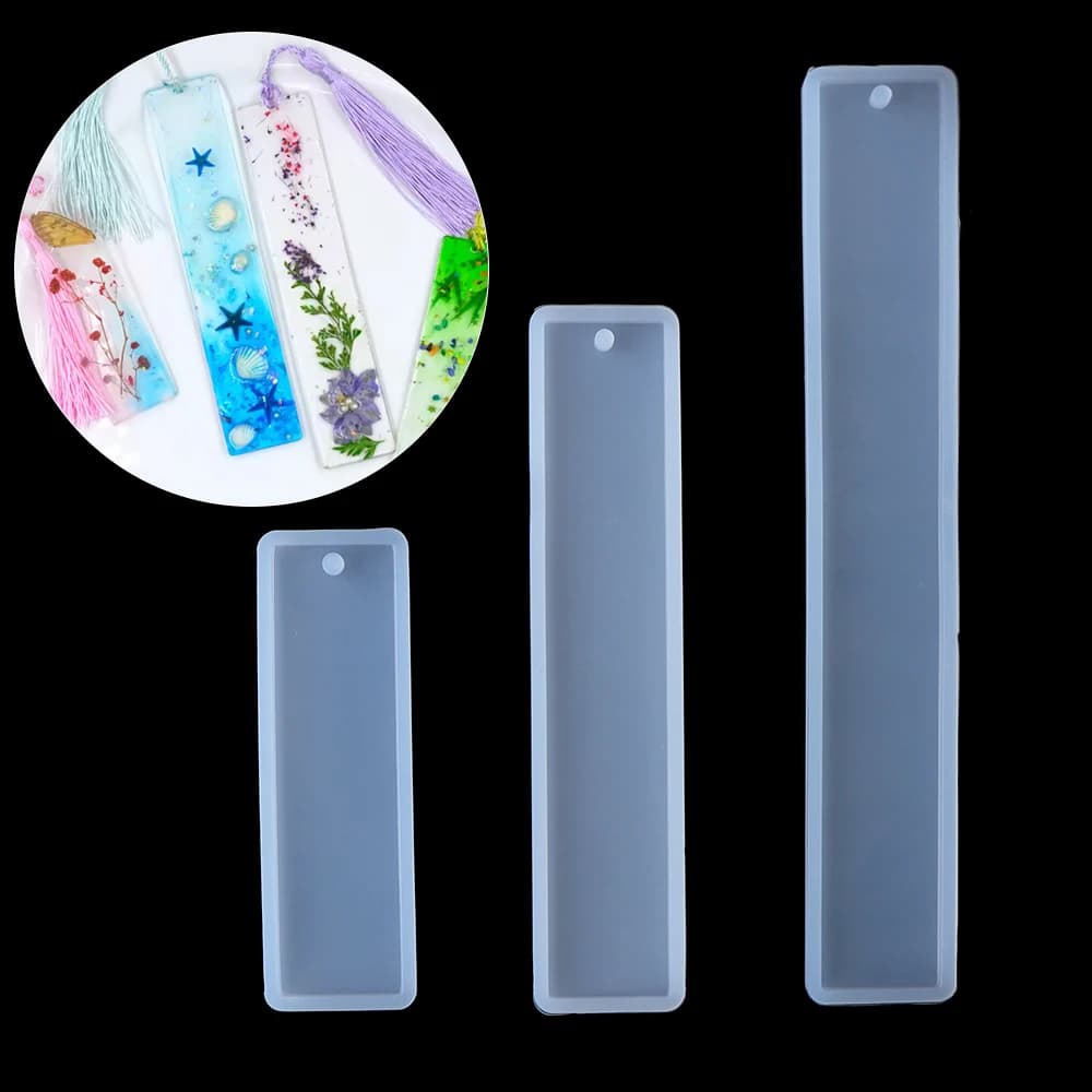 1 pz segnalibro stampo in silicone rettangolo trasparente segnalibro stampo in resina epossidica per gioielli fai da te creazione di nappe artigianali decorazione