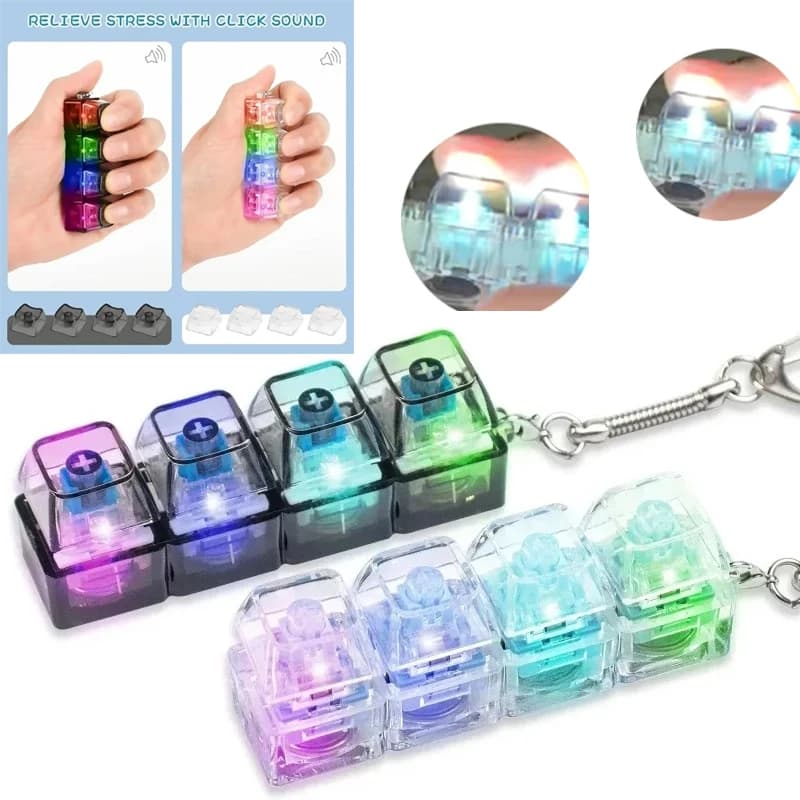 Portachiavi con Tastiera LED, Giocattolo Antistress in Cristallo, Gadget Sensoriale per Adulti e Bambini