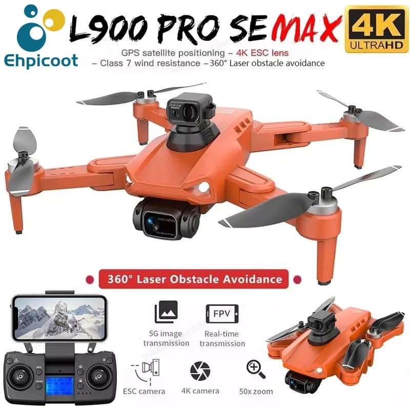L900 Pro SE MAX Drone GPS 4K Professional 5G Wifi FPV Camera 360 ° evitamento ostacoli motore Brushless RC Quadcopter Mini Dron Toy