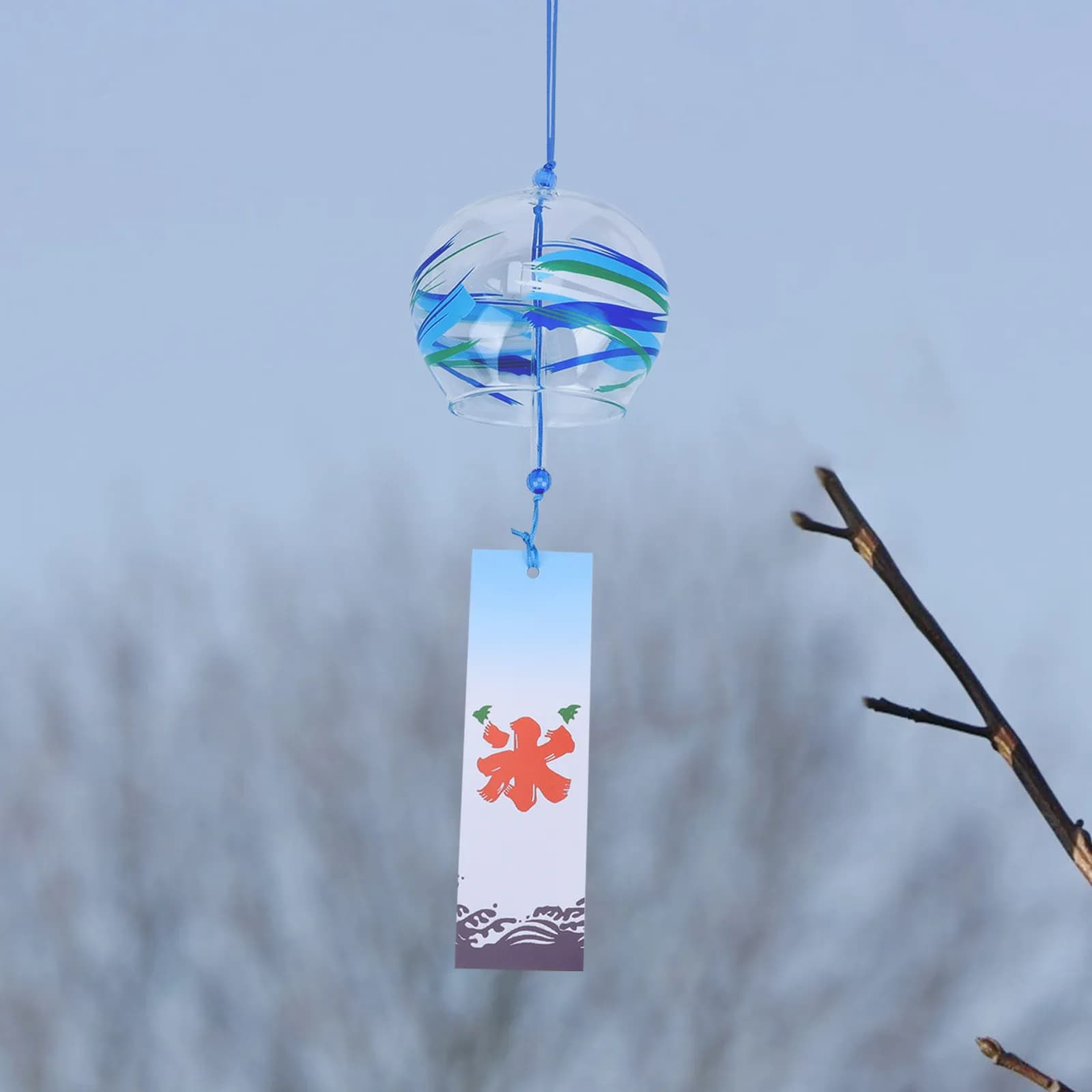 1Pcs Premium Glass Wind Chime Japanese Style Delicate Decorative Hanging Bell for Garden Home Door Car Festival Party Outdoor
