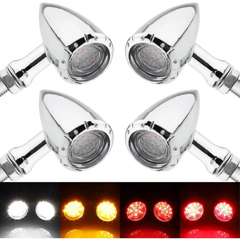 Indicatore di direzione posteriore anteriore a LED per moto Bullet Indicatore lampeggiante SMD per Cruiser Chopper Bobber Cafe Racer Street Bike