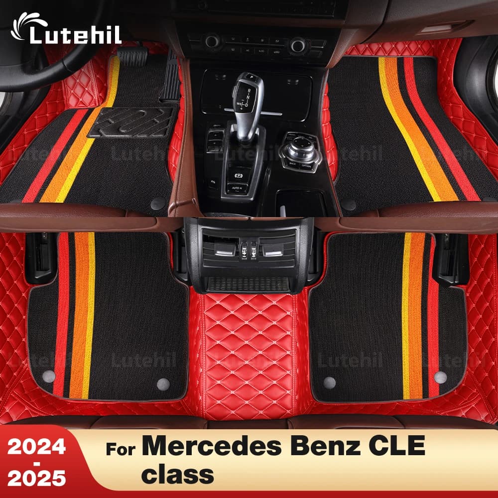Per Mercedes Benz CLE classe 2024 2025 Personalizzato Doppio strato Tappetini per auto Automobile Tappeto Copertura Dettagli interni Accessori