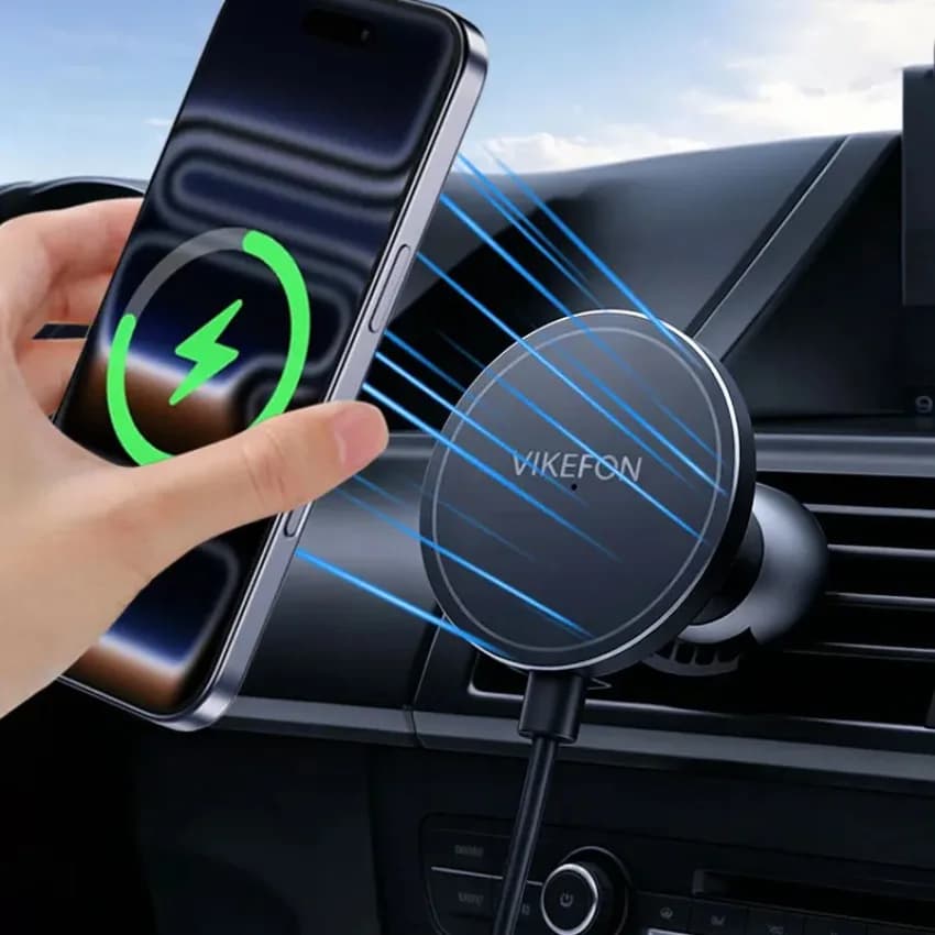 Car Wireless Charger Magnetic Phone Holder Air Vent Clip Mount Stable Bracket Strong Magnet Type C for Smartphone Car Interior