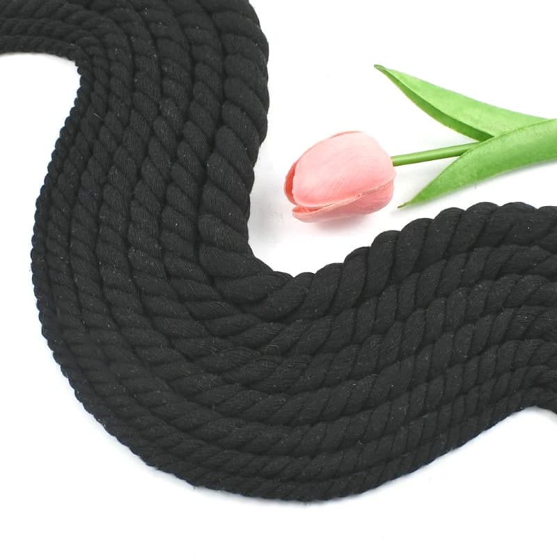 1-5M 5-20mm Nero 3 Condizioni Cavo di Cotone Intrecciato Borsa Treccia Filo Corde Scarpe Zaino Decor Macrame Cavi Accessori Per Cucire FAI DA TE