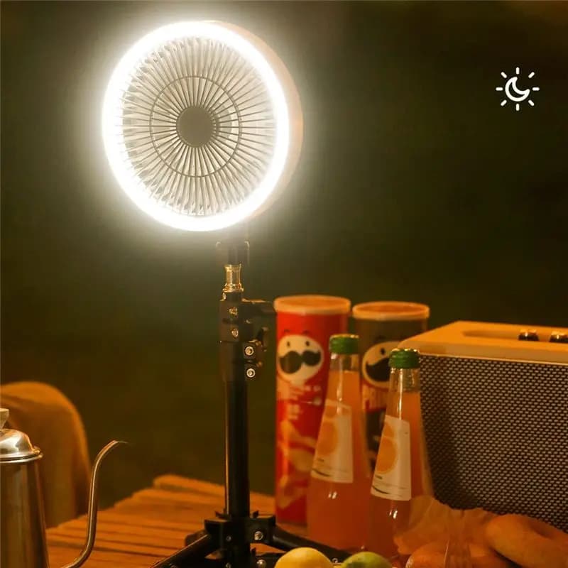 (ABJZ) USB multifunction camping fan with tripod support, air cooler, 10000 mAh with night light for outdoor ceiling fan B