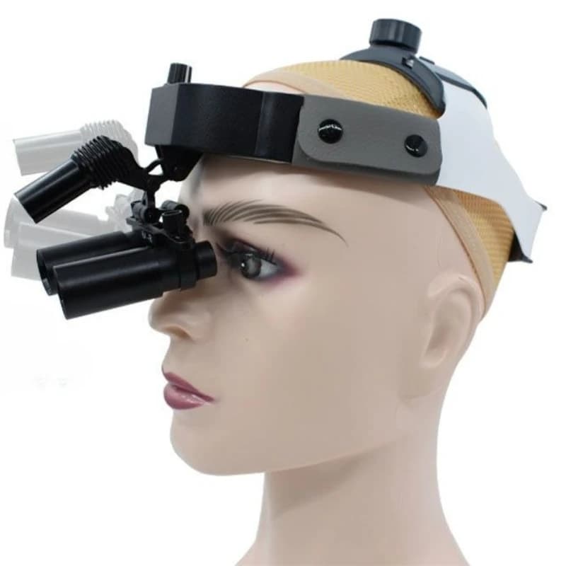 Lente d'ingrandimento per chirurgia dentale Lente d'ingrandimento LED da 3 W montata sulla testa orale Lente d'ingrandimento binoculare con zoom