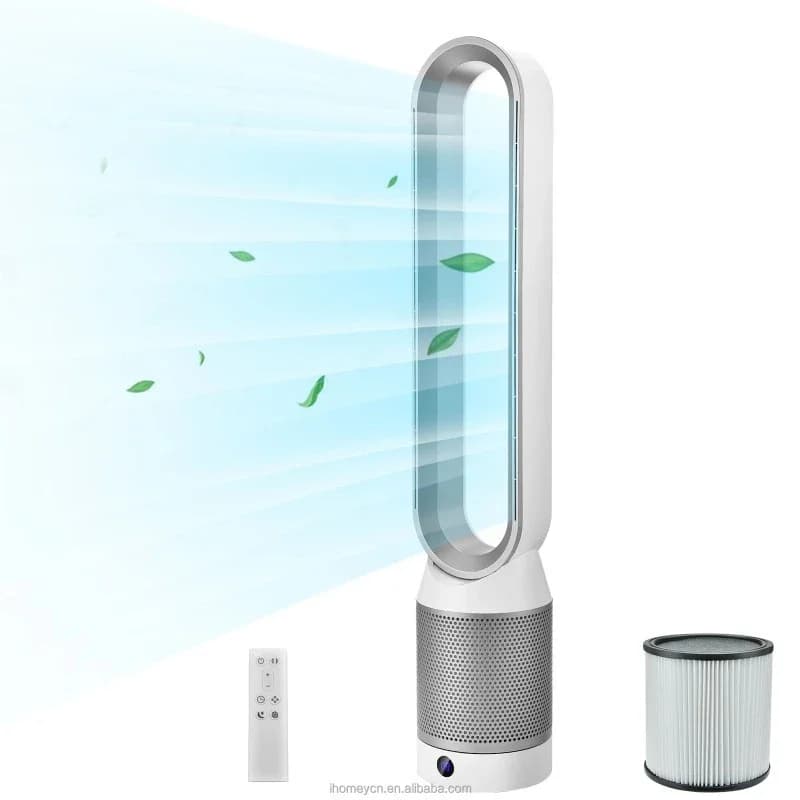 Purificatore d'Aria con Ventilatore Senza Pale Multifunzionale, Ventilatore Elettrico Intelligente per Casa
