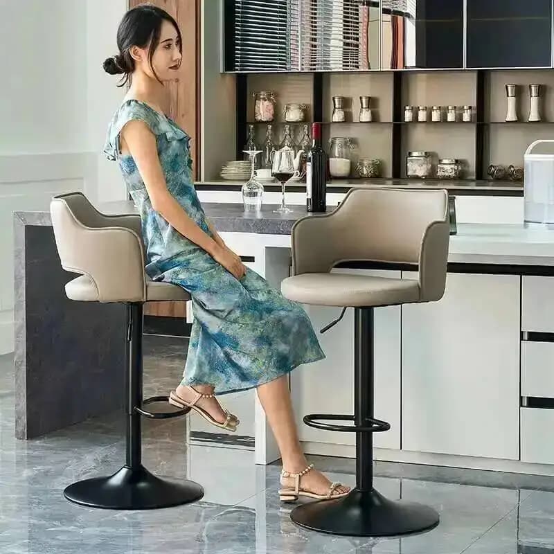 Swivel Bearing Bar High Chairs White Quality Minimalist Luxury Para Metal Bar Banqueta Premium Stool Cozinha High Furniture