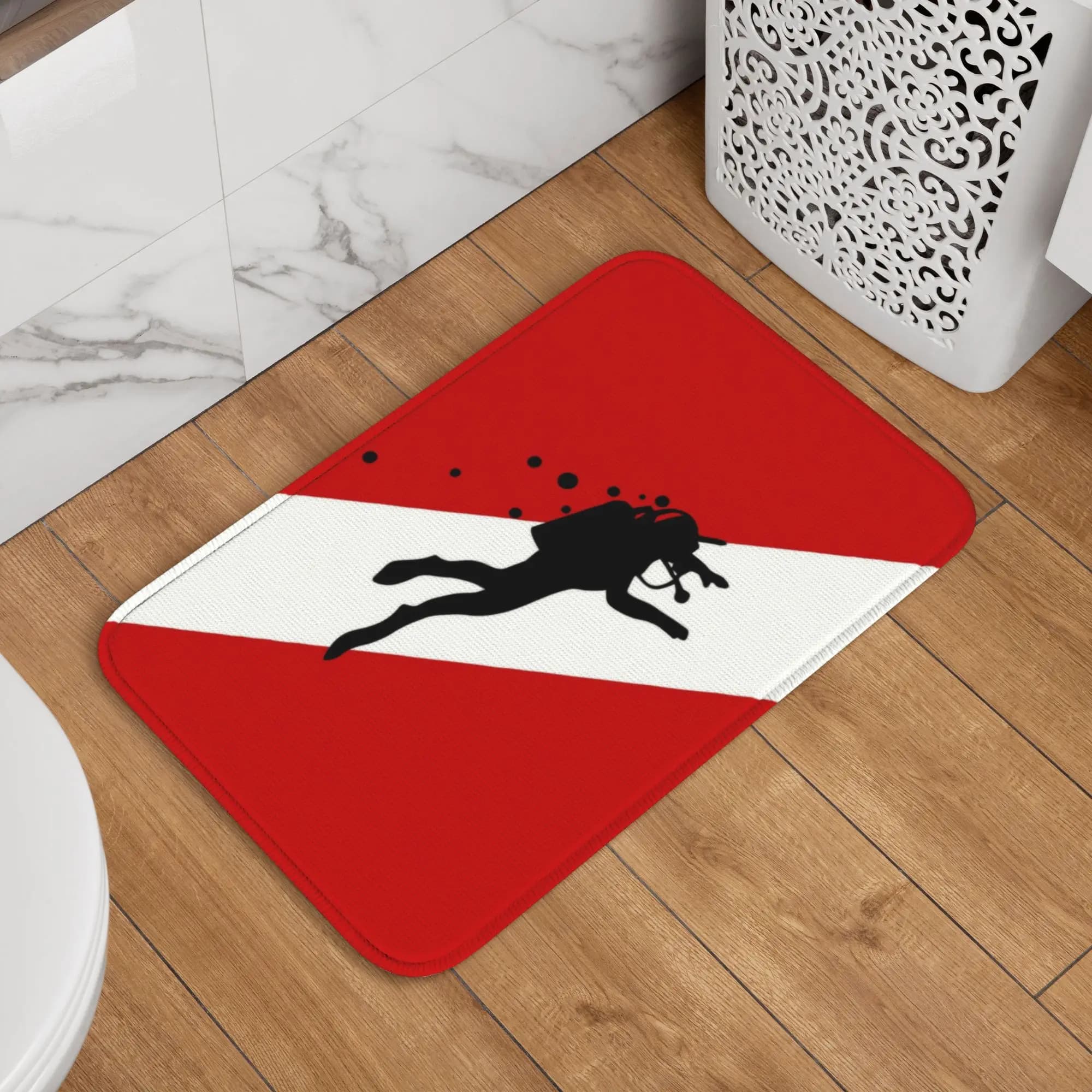 Tappetino Personalizzato con Bandiera Subacquea, Antiscivolo, Assorbente, per Interni, Cucina, Balcone, Ingresso