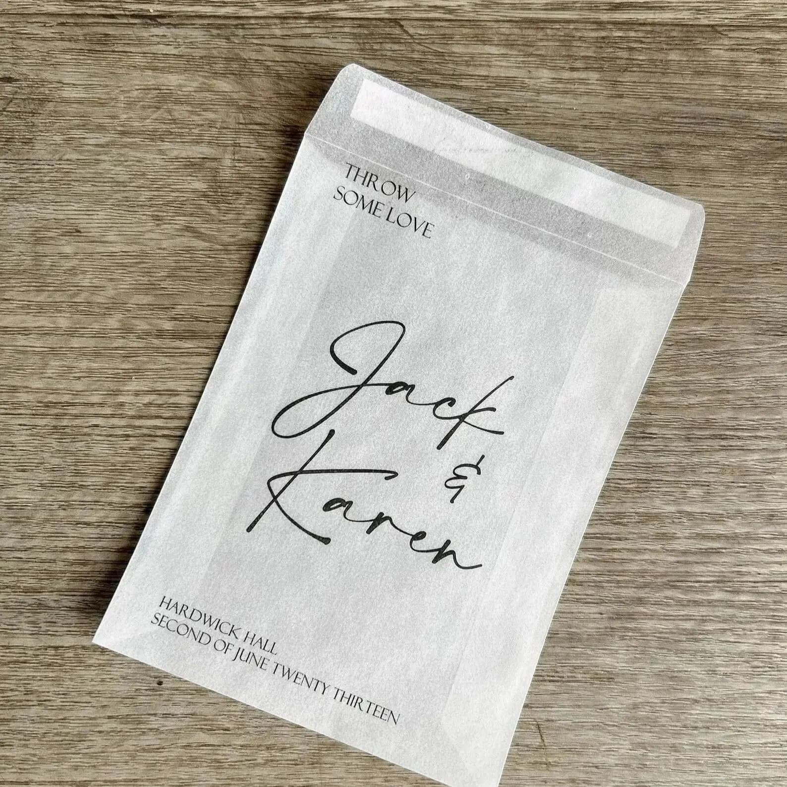 Pacchetti di coriandoli nuziali personalizzati con qualsiasi design | Confezioni di fazzoletti da sposa personalizzati | Lancia un po' d'amore | Ordine del servizio | Ordina