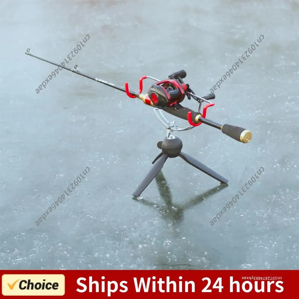 Supporto Portatile per Canna da Pesca sul Ghiaccio, Angolo Regolabile, Doppio Supporto per Canna, per Attrezzatura da Pesca Invernale e Pesca in Mare