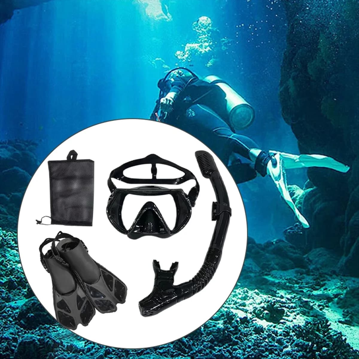 AA98 snorkel mask and diving glasses Set of unisex diving tubes for adults