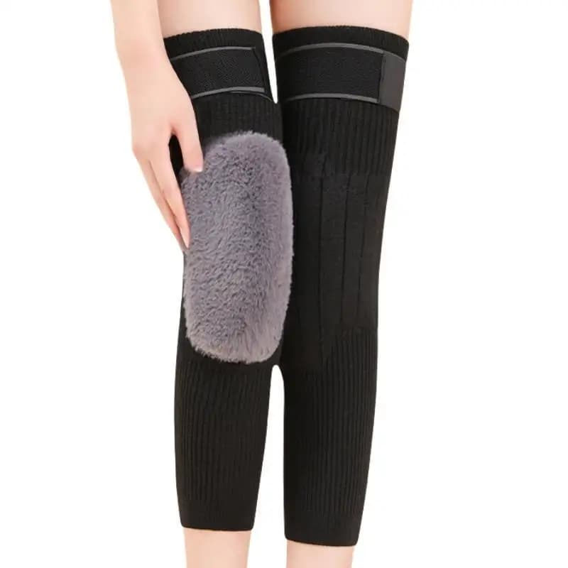 1 paio di scaldamuscoli termici in cashmere per ginocchio, ginocchiere elastiche, maniche calde invernali per le gambe, ginocchiere, cura delle articolazioni muscolari, supporto per il ginocchio