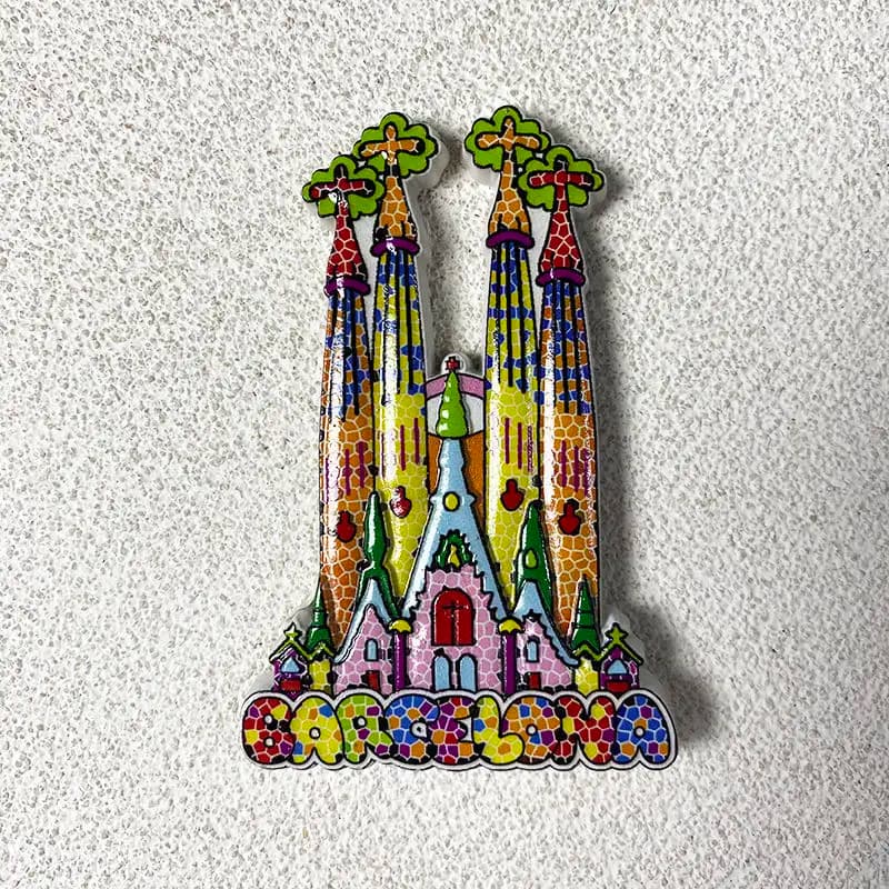 Piastrelle da costruzione in mosaico spagnolo Barcelona Souvenir magnetico decorativo Feel3d3D di fascia alta creativo