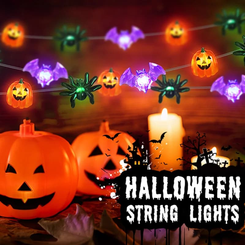 1pc 20/30 LED Halloween Pump Spider String Light Hanging Copper Wire Faiy Lamp For Halloween Party Scene Decor