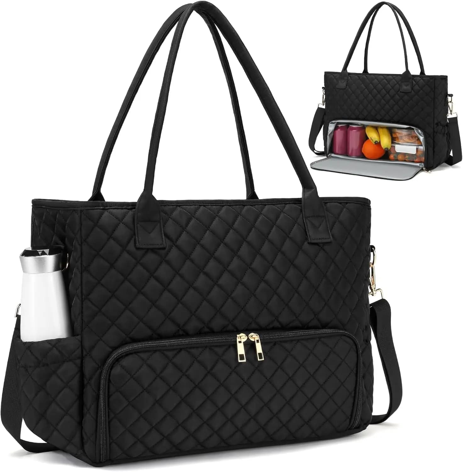 Borsa tote 2-in-1 per laptop da donna, borsa da lavoro e per il tempo libero in poliestere da 15,6 pollici, valigetta per insegnanti e infermiere