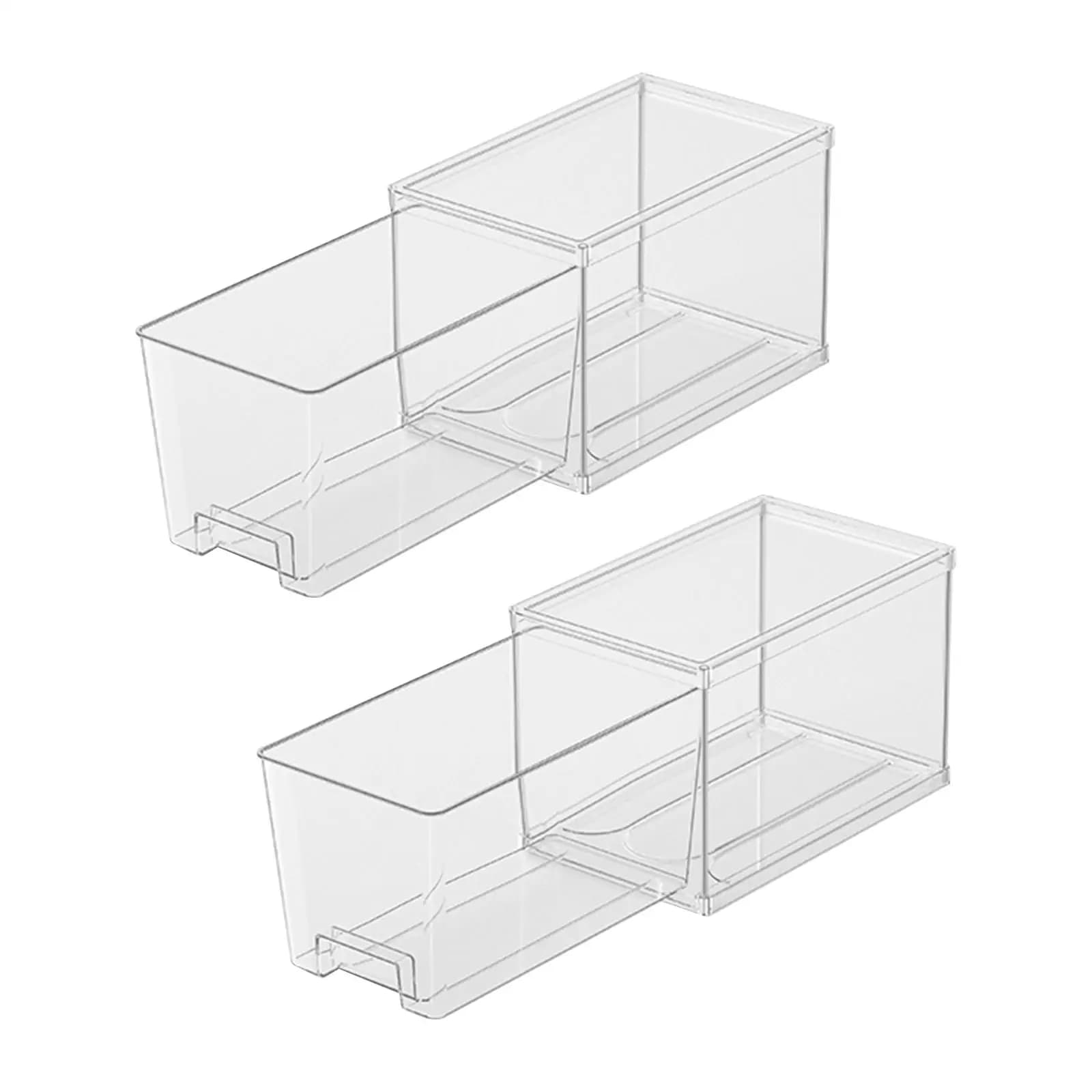 2x Scatole organizer per frigorifero, impilabili, salvaspazio, versatili