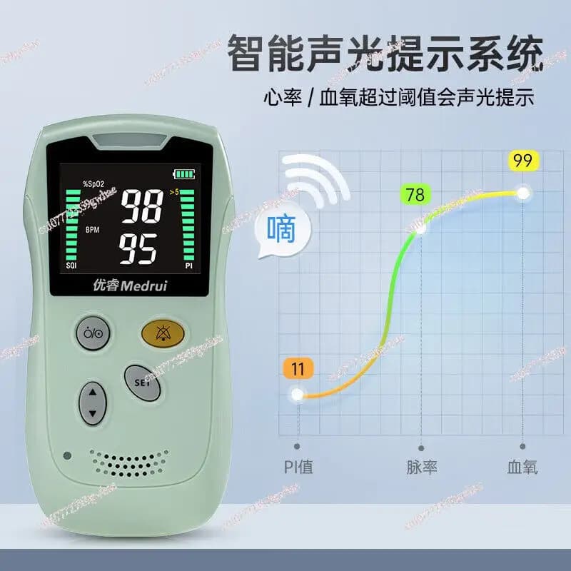 Ossimetro per neonati con pulsossimetro per la saturazione dell'ossigeno e cardiofrequenzimetro
