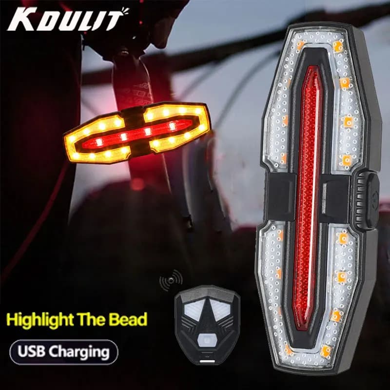 Fanale posteriore per bici ricaricabile con indicatori di direzione Telecomando senza fili Avvertimento Luce per ciclismo Accessori per ciclismo impermeabili