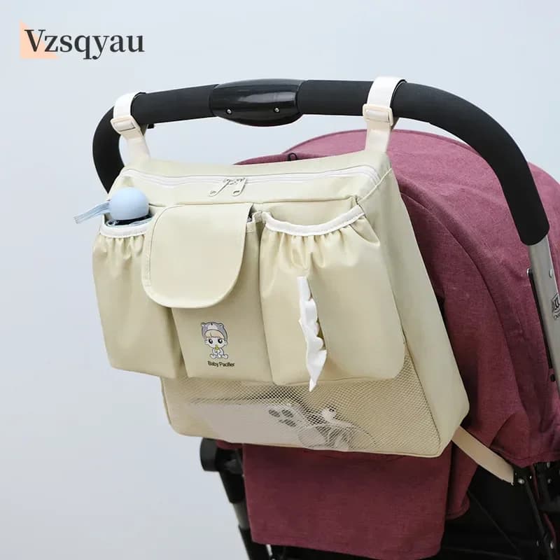 Borsa per mamma portatile Pannolino per pannolini Caddy Passeggino Borsa portaoggetti appesa per organizer per carrozzina per bambini Accessori grandi per neonati impermeabili