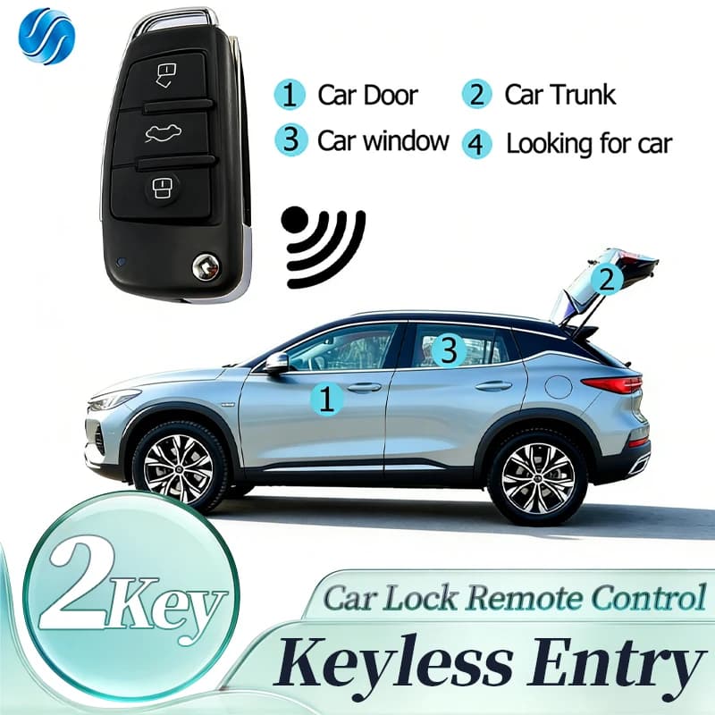 Sistema di Chiusura Centralizzata per Auto HIPPCRON 12V, Kit Allarme Auto con Telecomando 433Mhz