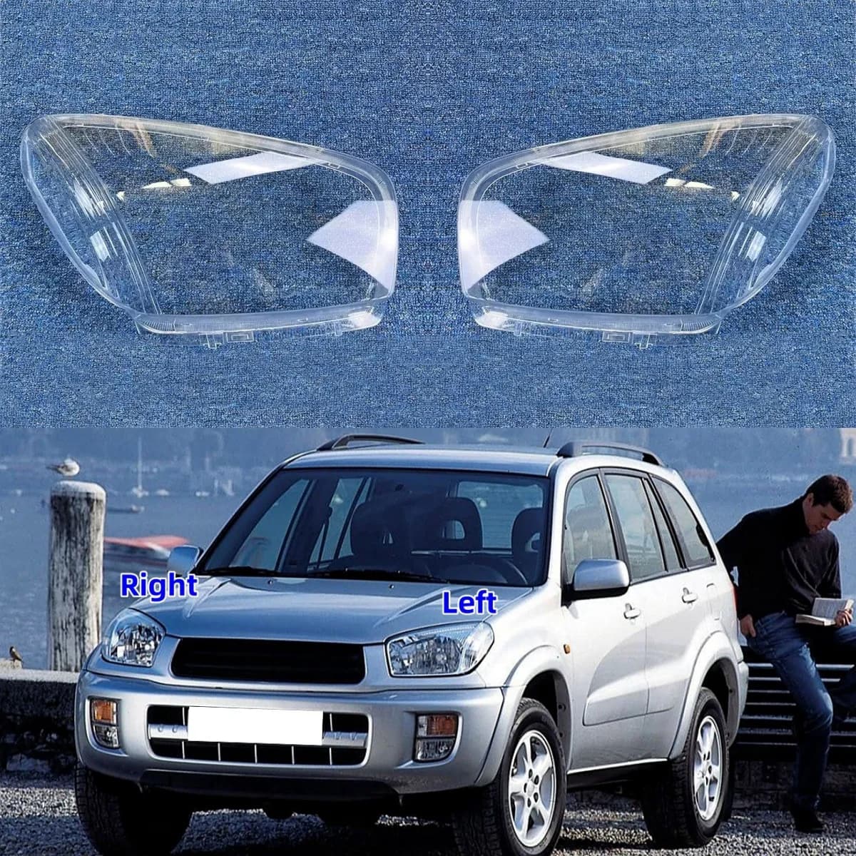 Per Toyota Rav4 2001 2002 2003 2004 Lato Auto Faro Copertura testa della lampada della luce Paralume Trasparente Borsette Lente di Vetro