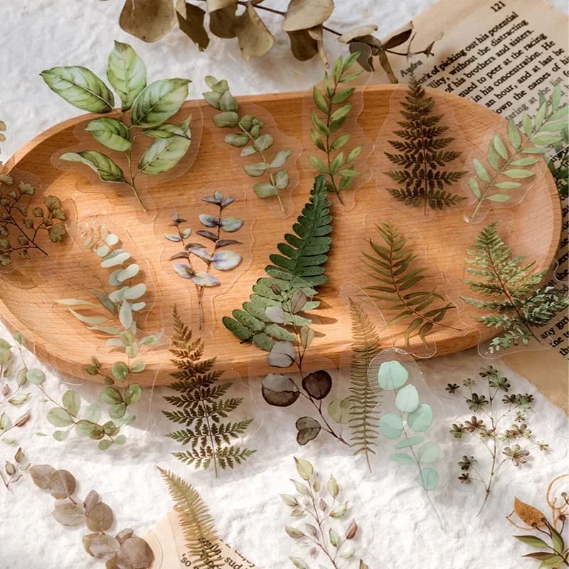 40PCS Artificial Dried Flowers PET Stickers for Diary Phone Laptop DIY Epoxy Resin Filling Decals Handmade Scrapbooking Material