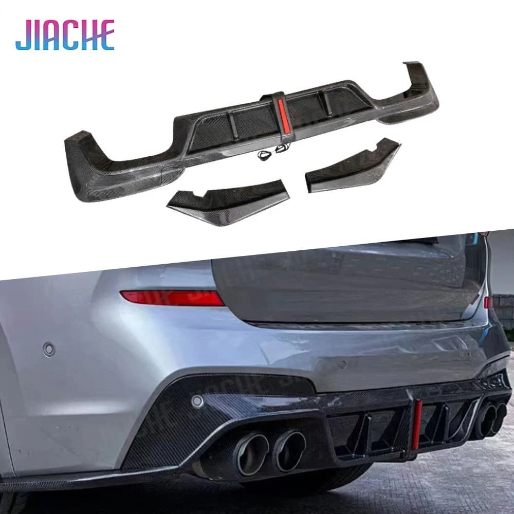 Carbon fiber rear diffuser lip for BMW X3M F97 2018-2021 lip diffuser rear bumper with LED light body kit