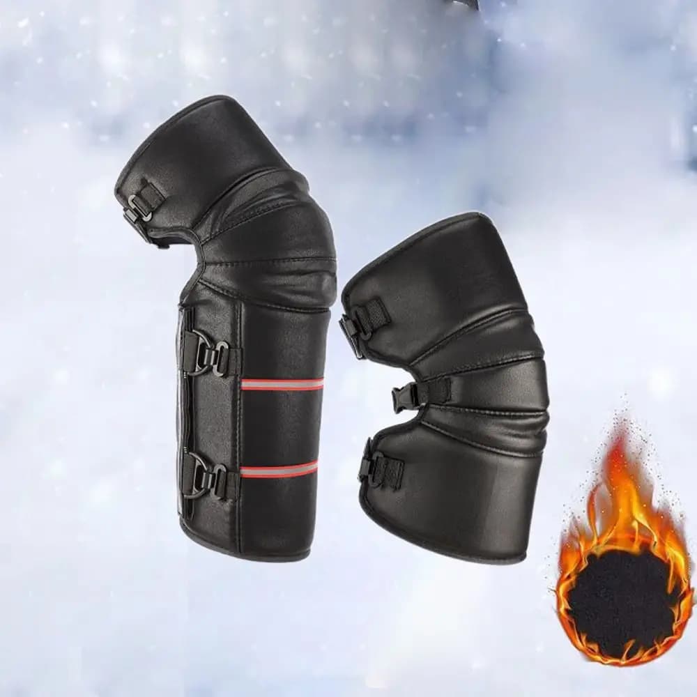 Protezione per ginocchio invernale a prova di freddo protezione per ginocchio morbida e calda per addensare manicotto per ginocchio PU protezione per gambe antivento moto elettrica