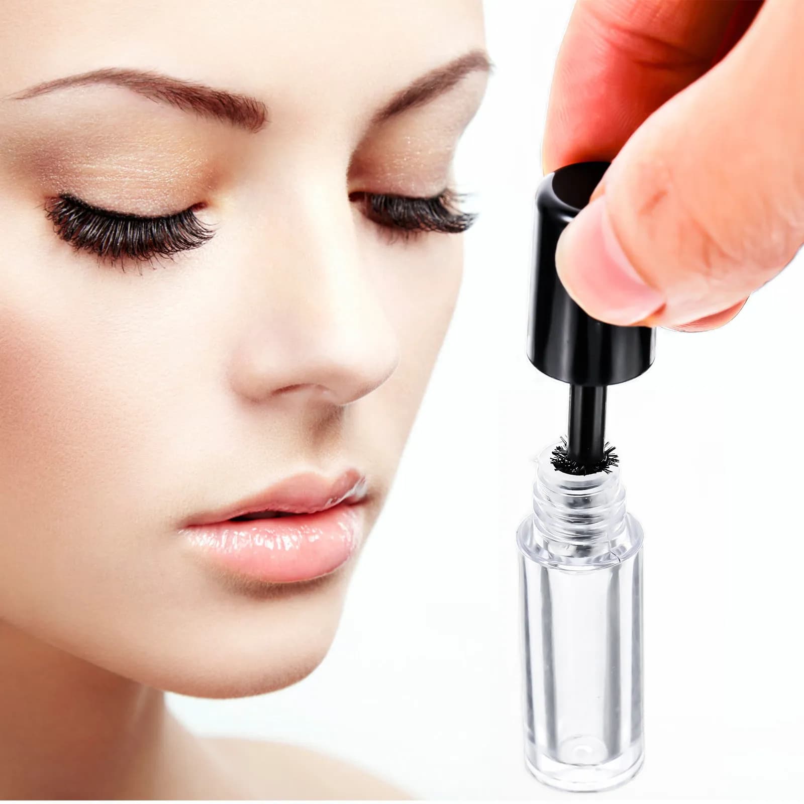 20 Pieces Mini Tubes Empty for Mascara, Transparent Containers Rechargeable for Cream Eyelashes, Containers Travelers, Vacuum Tubes for Mascara