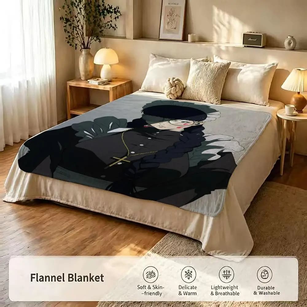 Anime B-Black L-Lagoon Throw Warm Flannel Blanket Soft，Comfortable Travel Blanket Home Sheet Birthday Gift