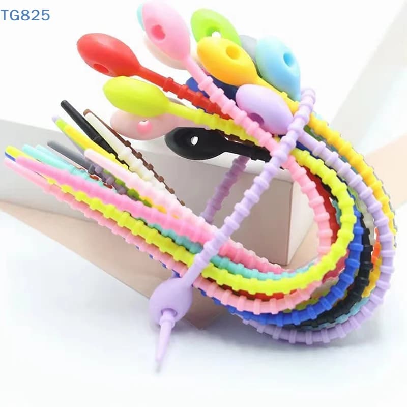 【AN】【SA】20PCS Silicone Reusable Cable Wire Organizer Winder Storage Holder Bag Ties Food Saver Earphone Line Tidy Clips