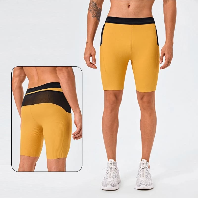 Mul-Pockets Compression Sport Shorts Men's Marathon Running Quick Dry Exercise Training Jogging Cycling Gym Fitness Tight Shorts