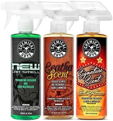 Deodorant Kit for Auto Chemical Guys AIR-301 – Profumi Nuova Auto, Pelle e Signature (Pack of 3, 16 fl oz)