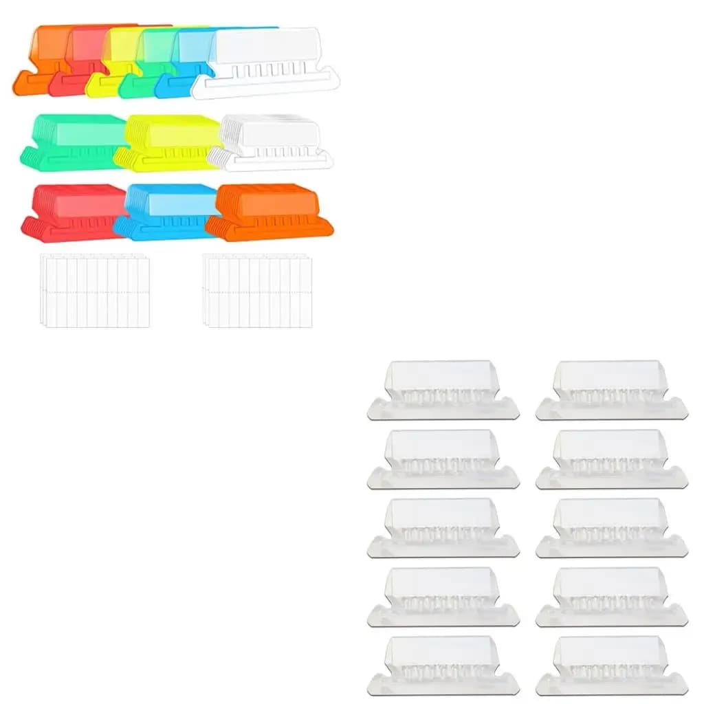 Set 10 linguette per cartelle sospese Linguette per cartelle sospese in plastica trasparente