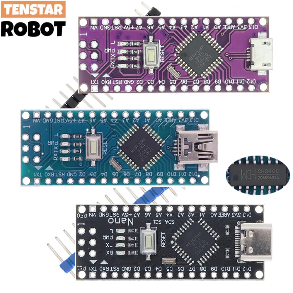 Nano 3.0 controller with old boot charger Micro USB CH340 type C 16 Mhz ATMEGA328P