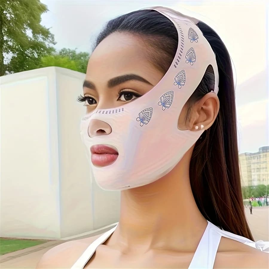 1 Pezzo Fascia Traspirante per Lifting Viso, Maschera Comoda per Dormire e Sollevare il Viso, per Uso Domestico e Professionale