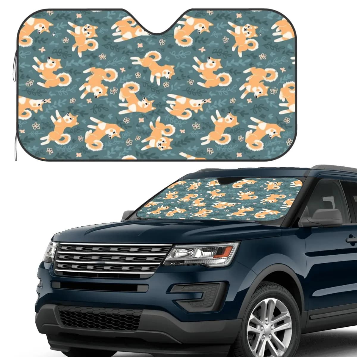 Giocoso modello Shiba Inu Parasole Parabrezza Parabrezza anteriore per auto Finestra Parasole Accessori Coperture