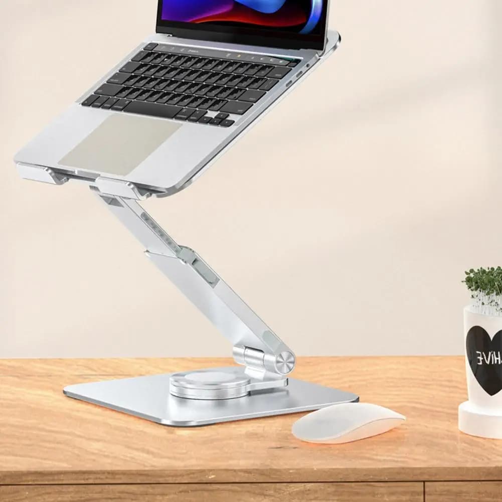 Supporto per laptop regolabile Supporto per laptop in alluminio regolabile con dissipazione del calore con rotazione a 360 gradi per tablet telefono notebook