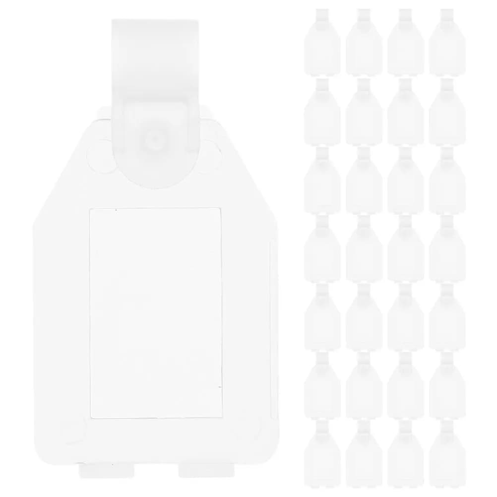 50 Pezzi Clip per Etichette Retail, Portaetichette Adesivi in Plastica Trasparente Semi-Trasparente, Organizzatori per Etichette per Cesti in Filo Metallico, Segnaprezzo