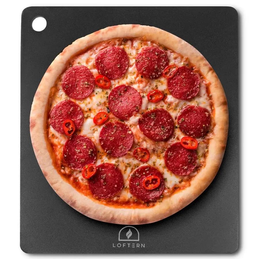 Piastra per pizza in acciaio al carbonio resistente 14 x 16 pollici per forno, grill e forno per pizza, pietra per pizza professionale per pane, lievito e