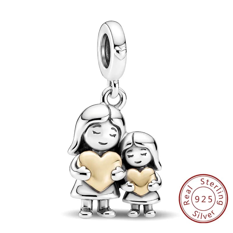 925 Sterling Silver Personalized Angel Cross Yellow Series Charm Pendant for Bracelets DIY Women's High Quality Fine Jewelry